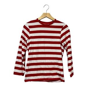 Alaviking Striped Long Sleeve Tee Shirt Size 11-12 Kids Where's Waldo Red White